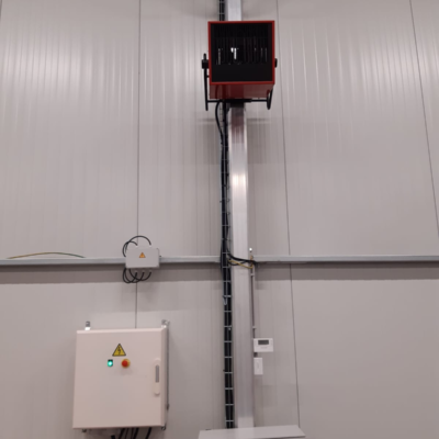 18 kW electric unit heaters in marquee