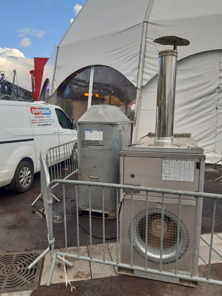 Chauffages soufflant à gaz pour chapiteaux